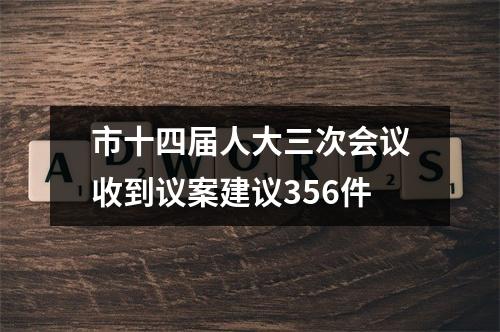 市十四届人大三次会议收到议案建议356件